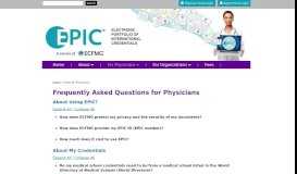 
							         EPIC | For Physicians: FAQs for Physicians								  
							    