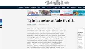 
							         Epic launches at Yale Health - Yale Daily News								  
							    
