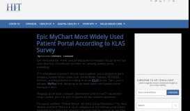 
							         Epic MyChart Most Widely Used Patient Portal According to KLAS ...								  
							    