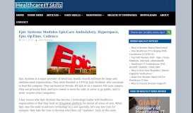 
							         Epic Systems Modules EpicCare Ambulatory, Hyperspace, Epic ...								  
							    