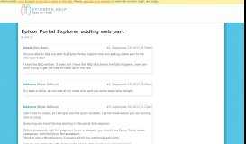 
							         Epicor Portal Explorer adding web part - Epicor ERP 10 - Epicor User ...								  
							    