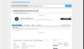 
							         epm-epayslips.co.uk at WI. EPM - Login - Website Informer								  
							    