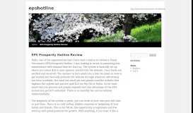 
							         EPS Prosperity Hotline Review | epshotline - WordPress.com								  
							    