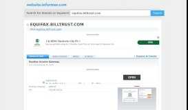 
							         equifax.billtrust.com at WI. Equifax Invoice Gateway								  
							    