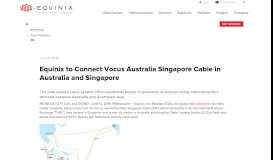 
							         Equinix to Connect Vocus Australia Singapore Cable in Australia and ...								  
							    