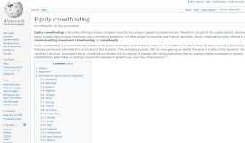 
							         Equity crowdfunding - Wikipedia								  
							    