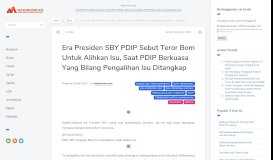 
							         Era Presiden SBY PDIP Sebut Teror Bom Untuk Alihkan Isu, Saat ...								  
							    