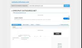 
							         erecruit.outsource.net at Website Informer. Log in. Visit ...								  
							    