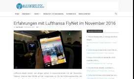 
							         Erfahrungen mit Lufthansa FlyNet im November 2016 | maxwireless.de								  
							    