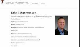 
							         Eric E Rasmussen | Our People | CoMC | TTU								  
							    
