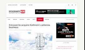 
							         Ericsson to acquire Kathrein's antenna business - Broadband TV News								  
							    
