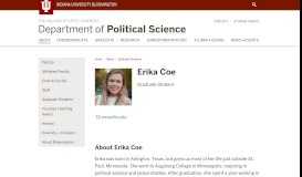 
							         Erika Coe: Graduate Students: About: Department of Political Science ...								  
							    