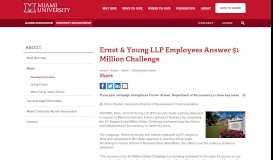 
							         Ernst & Young LLP Employees Answer $1 Million ... - Miami University								  
							    
