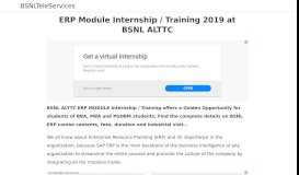 
							         ERP Module Internship / Training 2019 at BSNL ALTTC								  
							    