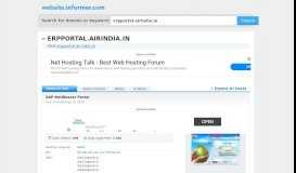 
							         erpportal.airindia.in at WI. SAP NetWeaver Portal - Website Informer								  
							    