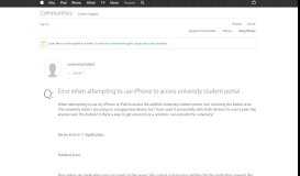 
							         Error when attempting to use iPhone to ac… - Apple Community								  
							    