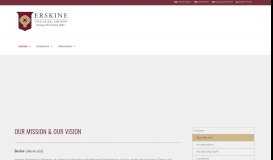 
							         Erskine Seminary Mission & Commitments - Erskine College								  
							    