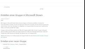 
							         Erstellen von Gruppen mit Microsoft Stream | Microsoft Docs								  
							    