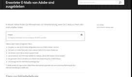 
							         Erwarteter E-Mails von Adobe sind ausgeblieben - Adobe Help Center								  
							    