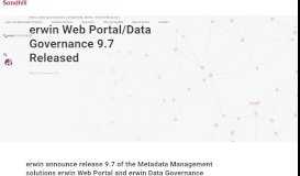 
							         erwin Web Portal/Data Governance 9.7 Released - Sandhill Consultants								  
							    