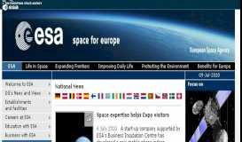 
							         ESA Web Portal / ESRIN / About Us / ESA								  
							    