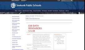 
							         ESE Data Resources - Seekonk - Seekonk Public Schools								  
							    