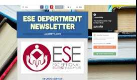 
							         ESE Department Newsletter | Smore Newsletters for Education								  
							    