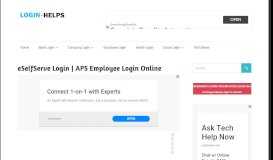 
							         eSelfServe Login | APS Employee Login Online - LOGIN HELPS								  
							    