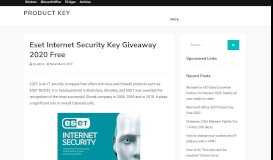 
							         Eset Internet Security Key Giveaway 2020 Free - Product Key								  
							    