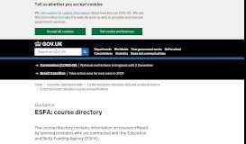 
							         ESFA: course directory - GOV.UK								  
							    