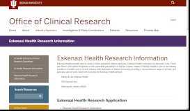 
							         Eskenazi Health Clinical Research Information								  
							    