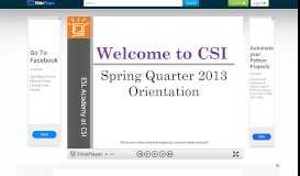 
							         ESL Academy at CSI Welcome to CSI Spring Quarter 2013 Orientation ...								  
							    