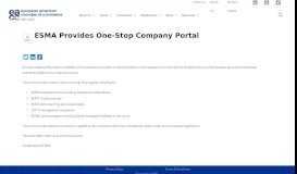 
							         ESMA Provides One-Stop Company Portal | European American ...								  
							    