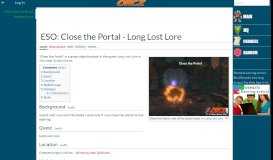 
							         ESO: Close the Portal - Long Lost Lore - Orcz.com, The Video Games ...								  
							    