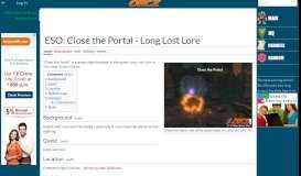 
							         ESO: Close the Portal - Long Lost Lore - Orcz.com, The Video ...								  
							    