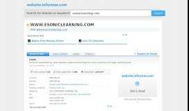 
							         esoniclearning.com at Website Informer. Login. Visit ...								  
							    
