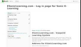 
							         ESonicLearning.com - Log in page for Sonic E-Learning ...								  
							    