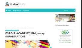 
							         ESPOIR ACADEMY, Ridgeway INFORMATION - Student Portal								  
							    