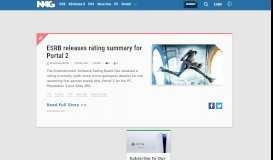 
							         ESRB releases rating summary for Portal 2 | N4G								  
							    
