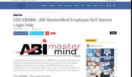 
							         ESS ABIMM : ABI MasterMind Employee Self Service Login Help								  
							    