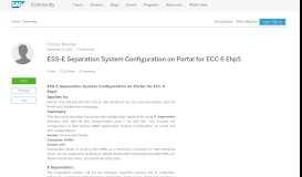 
							         ESS-E Separation System Configuration on Portal for ECC 6 Ehp5 ...								  
							    