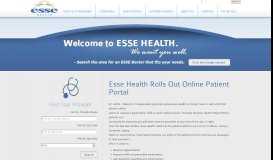
							         Esse Health Rolls Out Online Patient Portal - Esse Health								  
							    