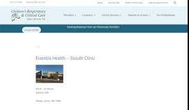 
							         Essentia Health – Duluth Clinic : Children's Respiratory and Critical ...								  
							    