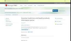 
							         Essential medicines and health products information portal. - Abstract ...								  
							    