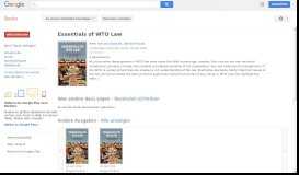 
							         Essentials of WTO Law								  
							    