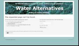 
							         Establishment of Agencies for Local Groundwater ... - Water Alternatives								  
							    