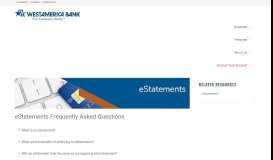 
							         eStatements FAQs | Westamerica Bank								  
							    