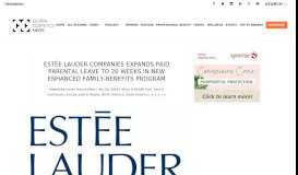 
							         Estée Lauder Companies expands paid parental leave to 20 weeks in ...								  
							    