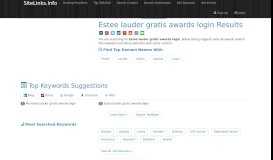 
							         Estee lauder gratis awards login Results For Websites Listing								  
							    