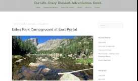 
							         Estes Park Campground at East Portal - Our Life...Crazy. Blessed ...								  
							    